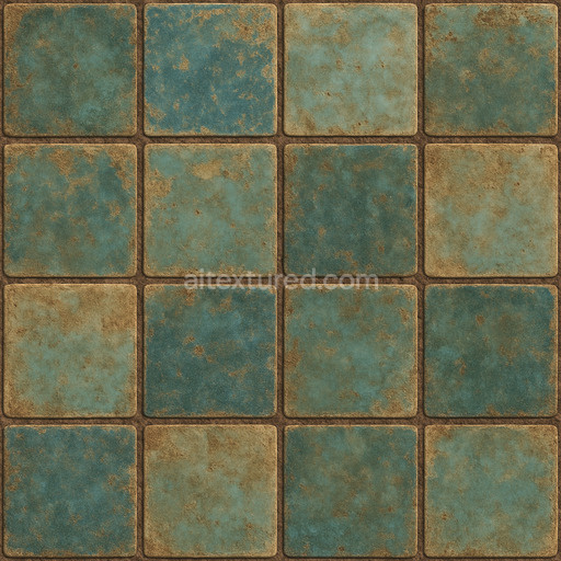 Weathered Glazed Ceramic Tile Texture Seamless 1024X1024