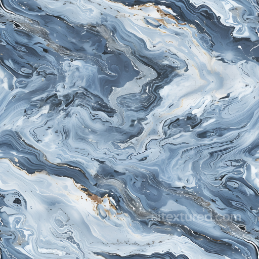 Blue Savoy Marble PBR Texture with Fluid Vein Pattern and Polished Finish seamless Marble PBR texture
