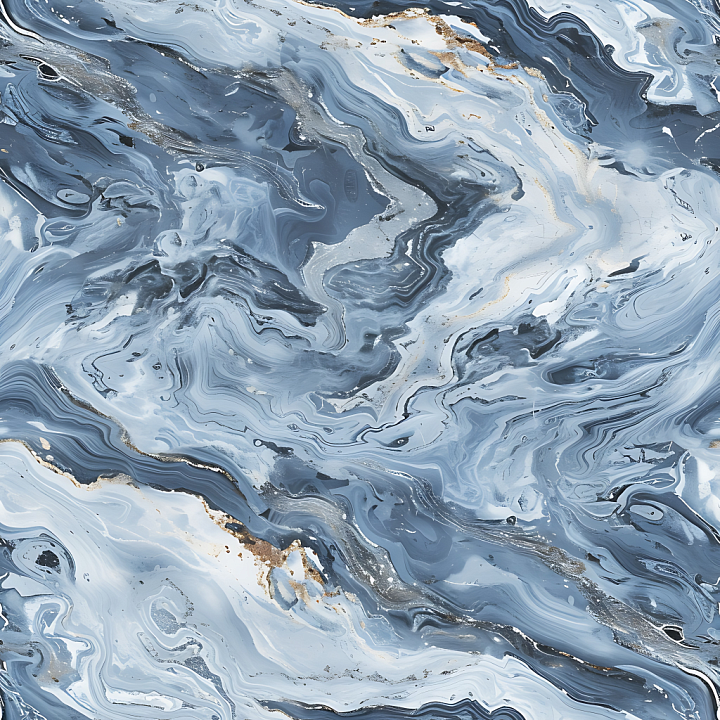 Blue Savoy Marble with Fluid Vein Pattern and Polished Finish seamless PBR texture preview