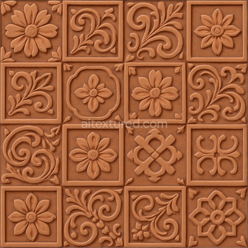 Decorative Terracotta Tile Texture Seamless 1024X1024
