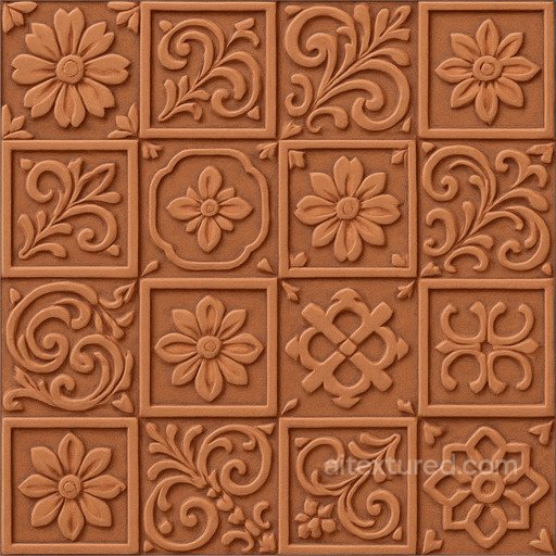 Decorative Terracotta Tile Seamless Texture seamless Ceramic-tile PBR texture