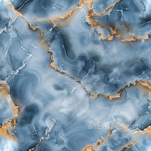 Blue de Savoie Marble PBR Texture with Natural Cloudy Veins and Warm Rust Accents seamless Marble PBR texture