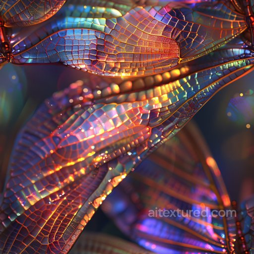 Seamless 3D PBR Glossy Texture with Colorful Iridescent Veined Pattern texture preview