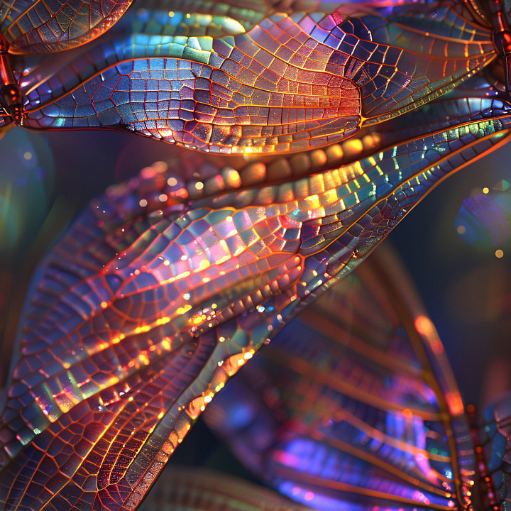 Glossy with Colorful Iridescent Veined Pattern seamless PBR texture preview