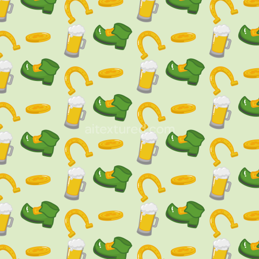 Seamless 3D PBR Digital Paper Texture Featuring St Patrick Symbols