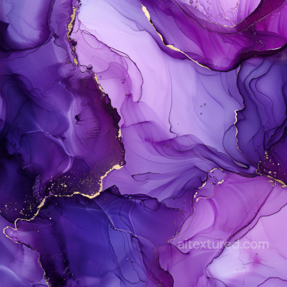 Alcohol Ink PBR Texture Featuring Violet Hues and Delicate Gold Veining Alcohol ink texture preview