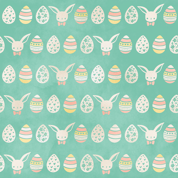 Featuring Pastel Easter Eggs and Bunny Motifs seamless PBR texture preview