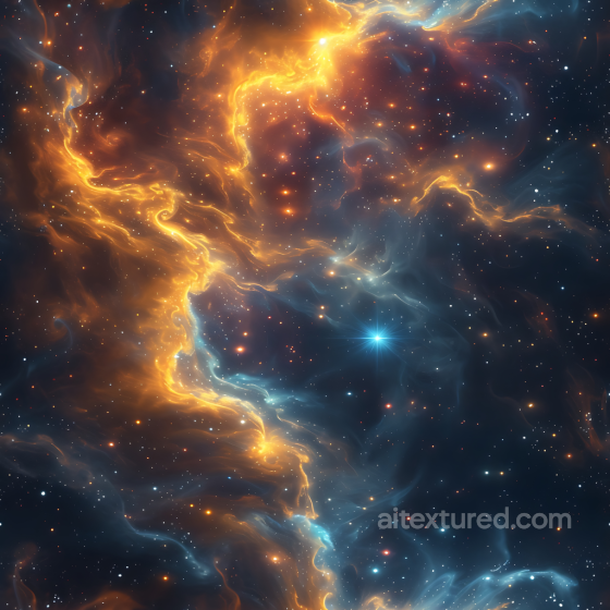 Space PBR Texture of Glowing Nebula Clouds and Starfield Star, space, planets texture preview