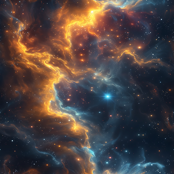 Space Featuring Glowing Nebula Clouds and Distant Starfield seamless PBR texture preview