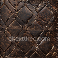 seamless Seamless 3D Quilted Dark Brown Aged Leather PBR Texture with Worn Stitching texture 8k free download PBR