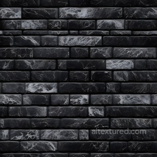 Cracked Black Brick Wall PBR Texture with Detailed Fractures seamless Brick PBR texture