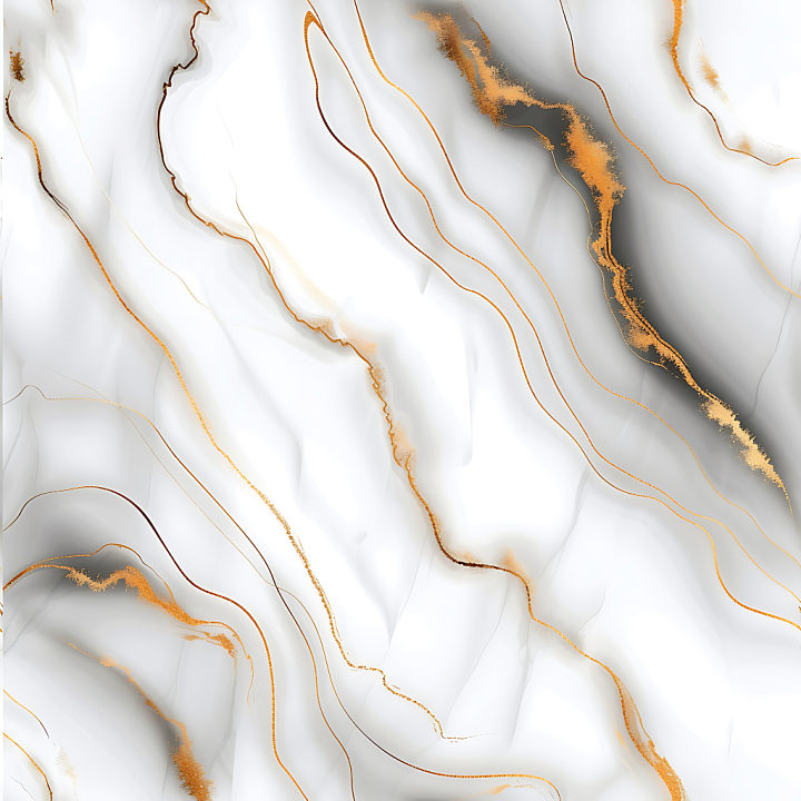White Marble with Elegant Gold Swirling Veins seamless PBR texture preview