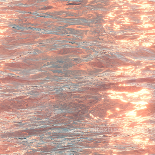 Calm Sunset Sea Water Seamless Texture with Warm Reflections seamless Water PBR texture