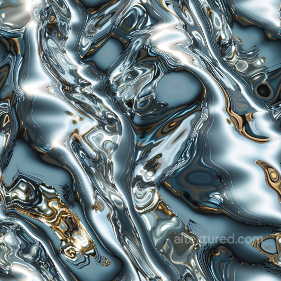 Futuristic Reflective Liquid Metal Water Seamless Texture Water texture preview