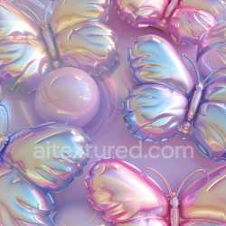 seamless Seamless 3D Inflated PBR Texture Featuring Iridescent Butterfly-Shaped Vinyl Surfaces texture 8k free download PBR