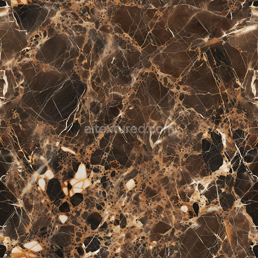 Seamless Emperador Brown Marble PBR Texture with Bold Veining and Polished Finish