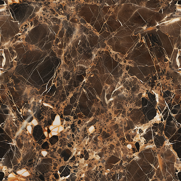 Emperador Brown Marble with Bold Veining and Polished Finish seamless PBR texture preview