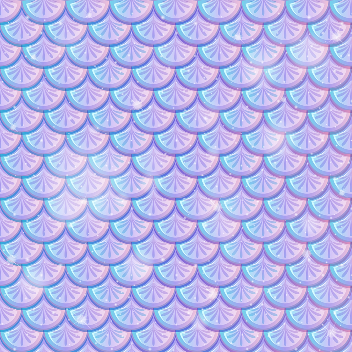 Mermaid Scale with Pastel Blue and Lavender Layered Scales seamless PBR texture preview