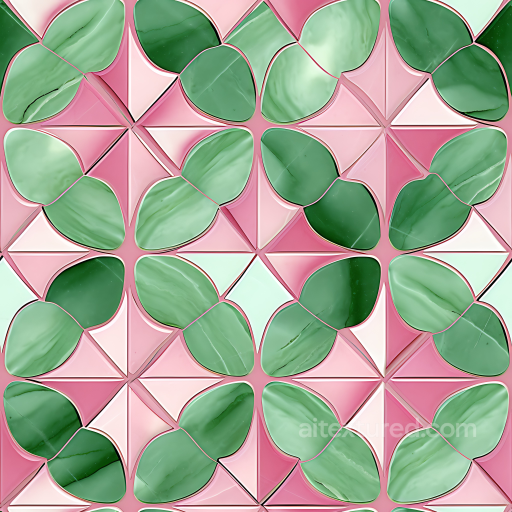 Marble PBR Texture with Glossy Green & Pink Inlay Pattern seamless Marble PBR texture