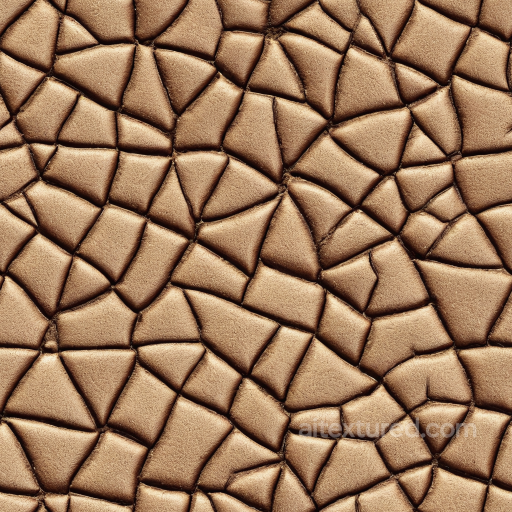 cracked tan leather PBR texture with distinct polygonal segmentation seamless Leather PBR texture