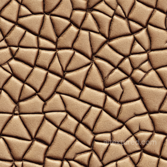 cracked tan leather PBR texture with distinct polygonal segmentation Leather texture preview