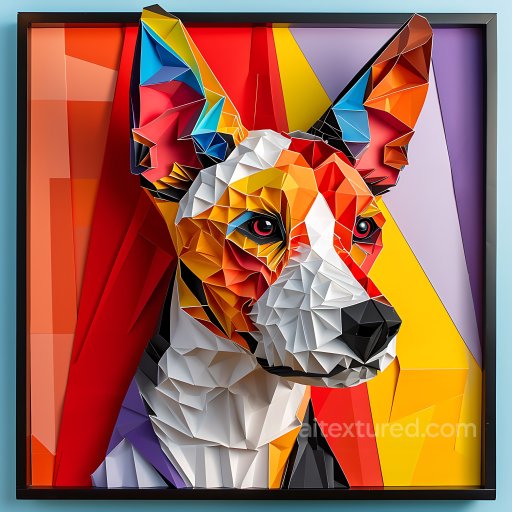 Animal - Seamless 3D PBR Texture of Brazilian Terrier Fur in Geometric Origami Style texture preview