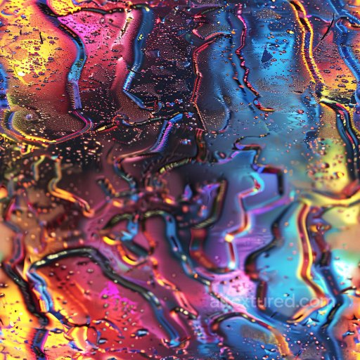 Seamless 3D PBR Texture of Glossy Multicolored Wet Paint with Iridescent Highlights and D… texture preview