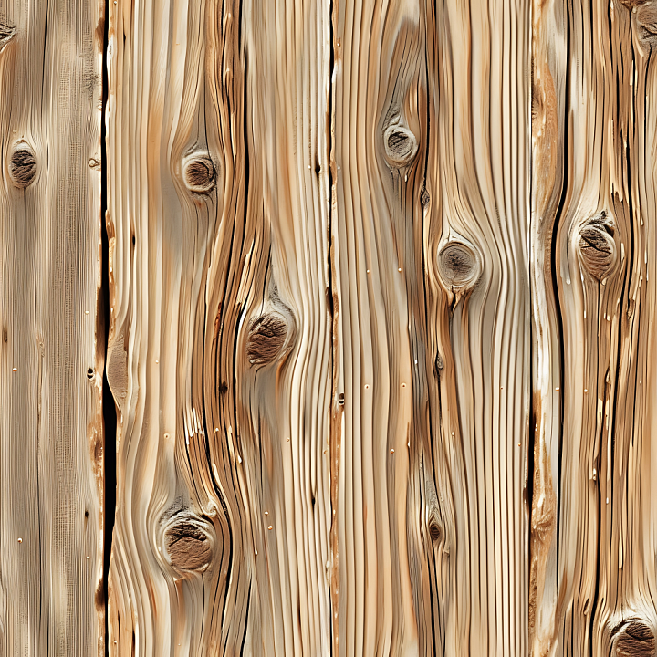 Weathered Pine Wood Planks with Knots and Cracks seamless PBR texture preview