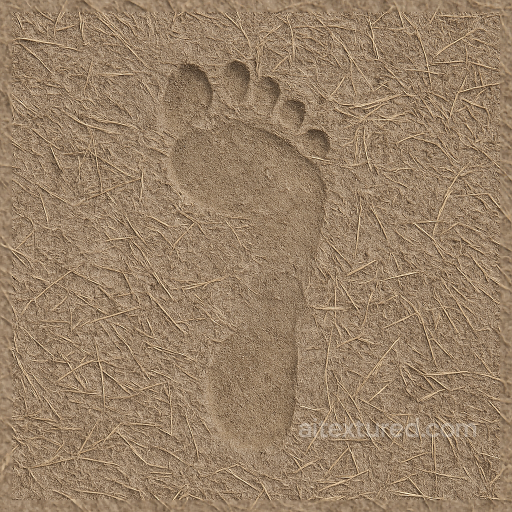 Pine Needle Prints On Rough Surface With Footprint Contrast seamless Footprints PBR texture