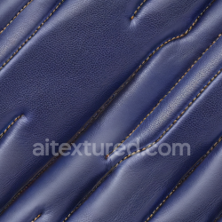 seamless Seamless 3D Navy Blue Quilted Leather PBR Texture with Stitched Detailing texture 8k free download PBR