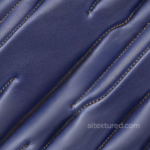Navy Blue Quilted Leather PBR Texture with Stitched Detailing seamless Leather PBR texture
