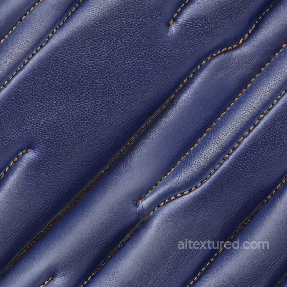 Navy Blue Quilted Leather PBR Texture with Stitched Detailing Leather texture preview