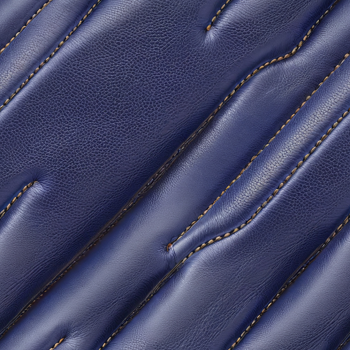 Navy Blue Quilted Leather with Stitched Detailing seamless PBR texture preview