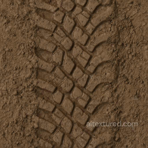 Tire Print Tread Mark For Offroad Vehicle Track seamless Tire prints PBR texture