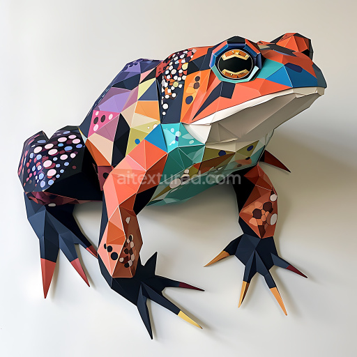 Seamless 3D PBR Texture of Colorful Origami-Style Common Toad Skin