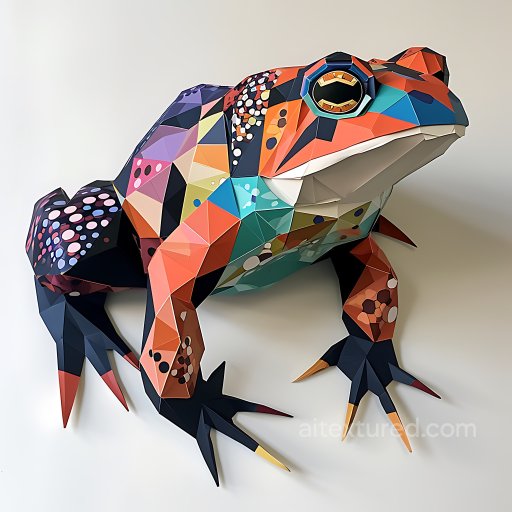 Animal - Seamless 3D PBR Texture of Colorful Origami-Style Common Toad Skin texture preview