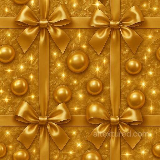 Gold Foil Festive Wrapping Paper seamless Merry christmas PBR texture
