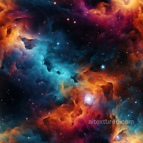 Space PBR Texture Featuring Vivid Nebula Clouds and Star Clusters Star, space, planets texture preview