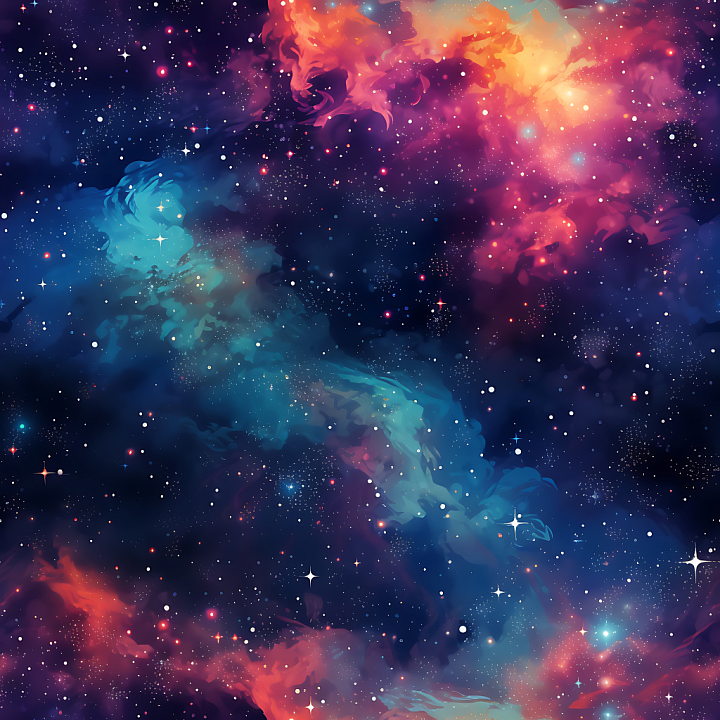 Space Featuring Vibrant Nebula and Starfield Galaxy Clouds seamless PBR texture preview