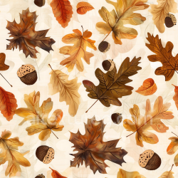 seamless Seamless 3D PBR Texture of Autumn Leaves and Acorns on Fabric texture 8k free download PBR