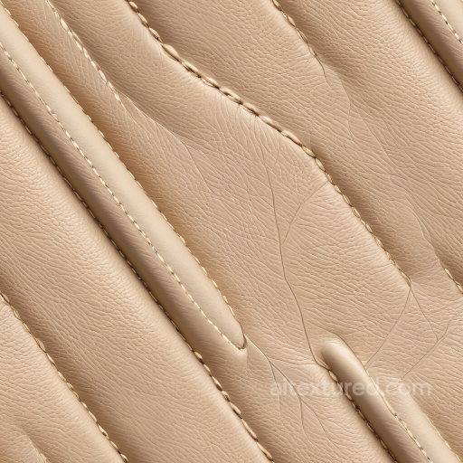 Beige Quilted Leather Texture Featuring Fine Grain and Detailed Stitching seamless Leather PBR texture
