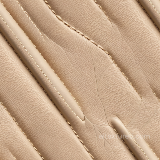 Beige Quilted Leather Texture Featuring Fine Grain and Detailed Stitching Leather texture preview