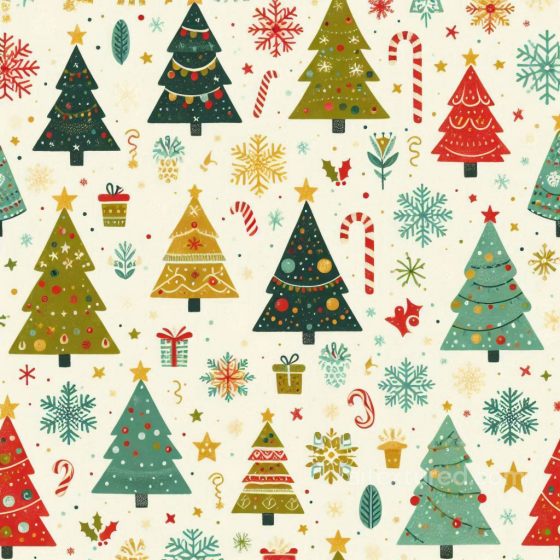 Christmas Digital Paper Texture Featuring Colorful Hand-Painted Trees All Christmas Digital paper texture preview