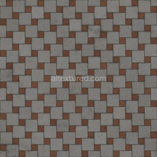 Square Concrete Paving Blocks in Alternating Colours | Free PBR