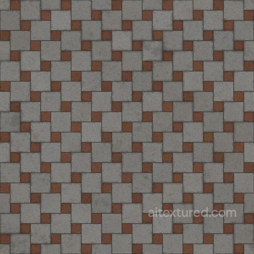 Square Concrete Paving Blocks in Alternating Colours | Free PBR seamless Brick PBR texture