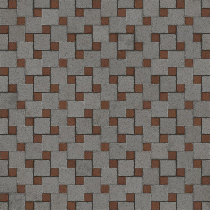 Square Concrete Paving Blocks in Alternating Colours Brick seamless PBR texture preview