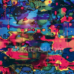 seamless Seamless 3D Abstract Digital Camouflage PBR Texture with Vibrant Colors & Halftone Dot Pattern texture 8k free download PBR