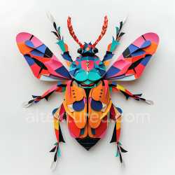 seamless Seamless 3D PBR texture of vibrant multicolor origami beetle wings and body texture 8k free download PBR