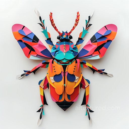 Animal - Seamless 3D PBR texture of vibrant multicolor origami beetle wings and body texture preview