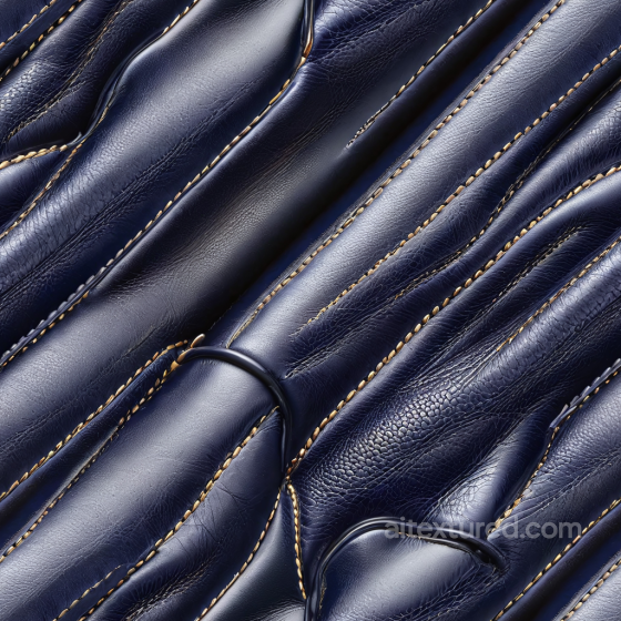 Quilted Glossy Navy Blue Leather PBR Texture with Distinctive Stitching and Padded Panels Leather texture preview
